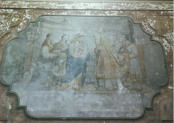 Affresco ai lati del presbiterio che rappresenta la presentazione di Gesù al Tempio (foto Pasquandrea)