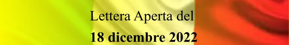 Lettera Aperta del  18 dicembre 2022