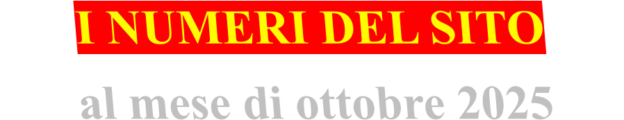 I NUMERI DEL SITO al mese di ottobre 2025