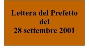 Lettera del Prefetto del 28 settembre 2001